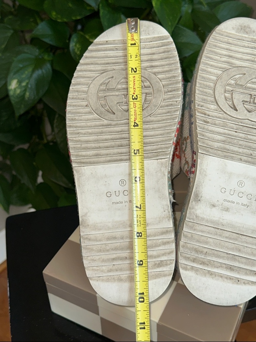 Gucci Multicolor GG Canvas Platform Slides - Ivory Base size 9 used condition 🩵 - Picture 12 of 16